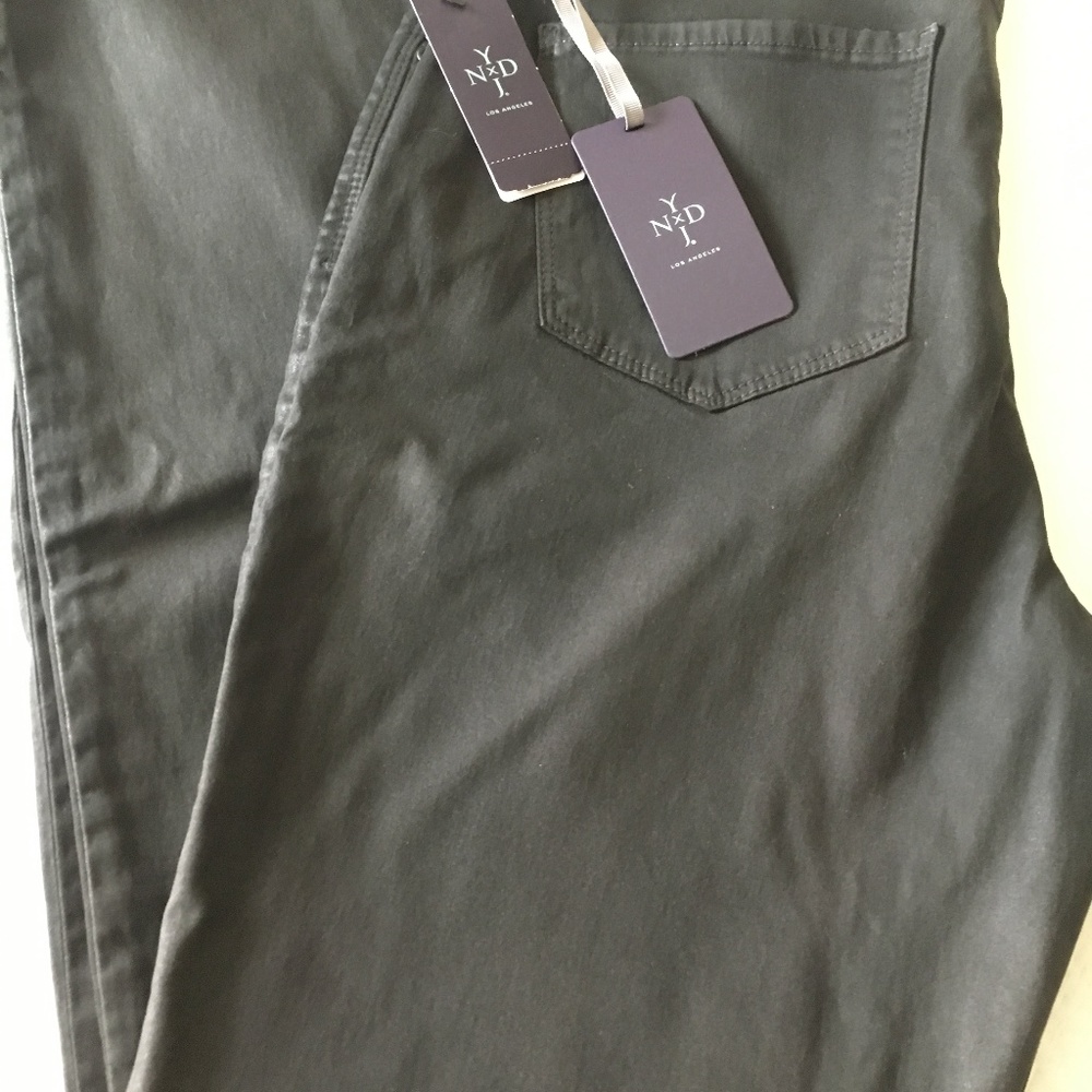 NYDJ Jeans Charcoal Coated Alina Leggings 10